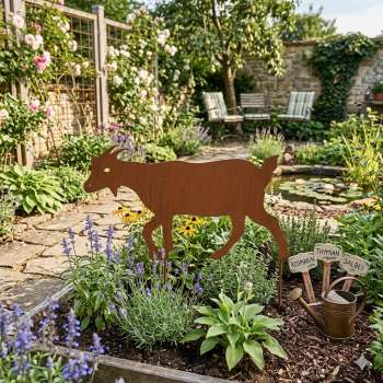 Einzigartiger Beetstecker Ziege ca. 31 cm - Gartendekoration